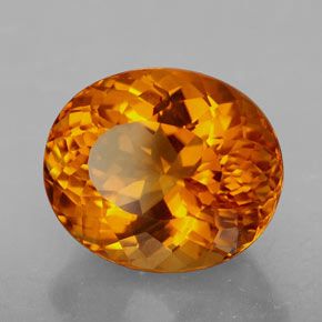7.16 ct Orange Citrine Stone, Natural Citrine in Oval Facet Shape for Sale