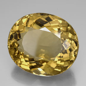 107.15 ct Yellow Citrine Stone, Natural Citrine in Oval Facet Shape for Sale