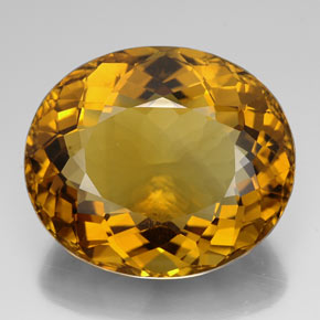 104.30 ct Yellow Citrine Gemstone, Citrine Gem in Oval Facet Shape for Sale.