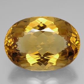 99.25 ct Yellow Citrine Gemstone, Citrine Gem in Oval Facet Shape for Sale.
