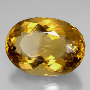 99.25 ct Yellow Citrine Stone, Natural Citrine in Oval Facet Shape for Sale