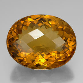 100.00 ct Yellow Citrine Gemstone, Citrine Gem in Oval Checkerboard Shape for Sale.