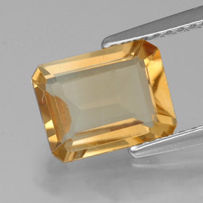 1.77 ct Yellow Citrine Gemstone, Citrine Gem in Octagon Facet Shape for Sale.