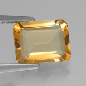 1.77 ct Yellow Citrine Stone, Natural Citrine in Octagon Facet Shape for Sale