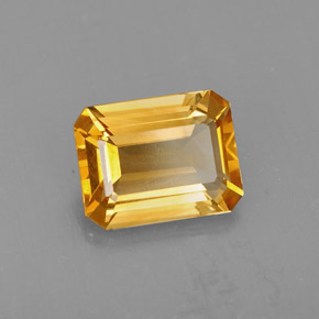 1.86 ct Yellow Citrine Stone, Natural Citrine in Octagon Facet Shape for Sale