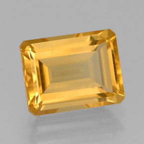 2.18 ct Yellow Citrine Gemstone, Citrine Gem in Octagon Facet Shape for Sale.