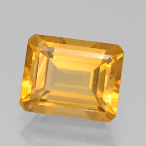 2.04 ct Yellow Citrine Gemstone, Citrine Gem in Octagon Facet Shape for Sale.