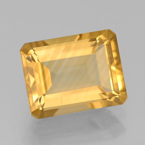 2.17 ct Yellow Citrine Gemstone, Citrine Gem in Octagon Facet Shape for Sale.