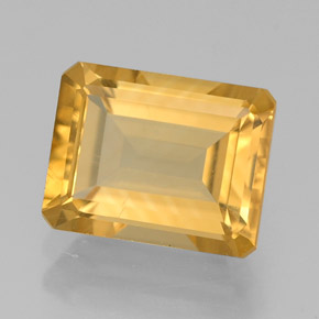 2.17 ct Yellow Citrine Stone, Natural Citrine in Octagon Facet Shape for Sale