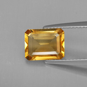 1.89 ct Yellow Citrine Gemstone, Citrine Gem in Octagon Facet Shape for Sale.