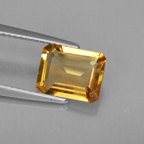 1.89 ct Yellow Citrine Stone, Natural Citrine in Octagon Facet Shape for Sale