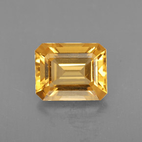 1.74 ct Yellow Citrine Gemstone, Citrine Gem in Octagon Facet Shape for Sale.