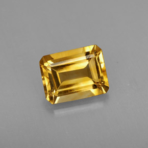 1.97 ct Yellow Citrine Gemstone, Citrine Gem in Octagon Facet Shape for Sale.