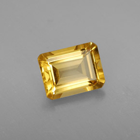 2.03 ct Yellow Citrine Stone, Natural Citrine in Octagon Facet Shape for Sale