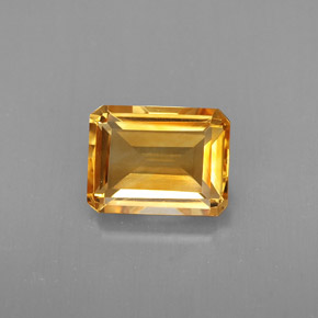 2.12 ct Yellow Citrine Gemstone, Citrine Gem in Octagon Facet Shape for Sale.