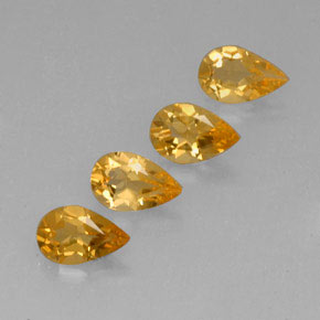 2.51 ctw Yellow Citrine Gemstones, Citrine Gems in Pear Facet Shape for Sale.