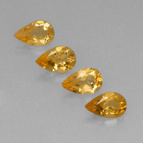 2.51 ctw Yellow Citrine Stones, Natural Citrine in Pear Facet Shape for Sale