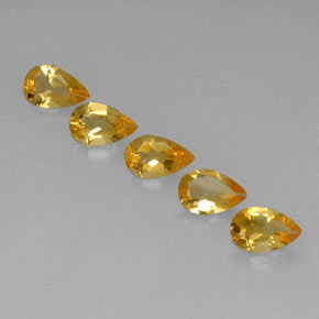 3.08 ctw Golden Citrine Stones, Natural Citrine in Pear Facet Shape for Sale