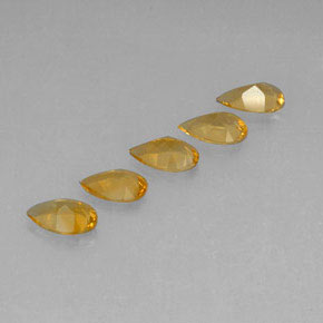 Citrine Gemstones in 8 x 5.1 mm Size for Sale, Citrine Stones in Deep Golden Orange Color