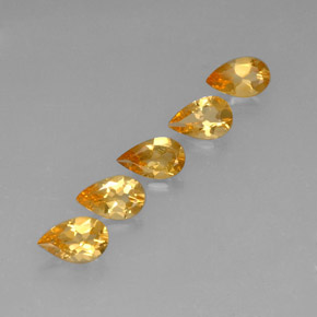 Dark Orange-Gold Citrine Gem - 0.6ct Pear Facet (ID: 312384)