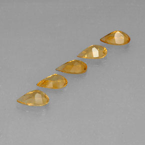 Citrine Gemstones in 7.9 x 5 mm Size for Sale, Citrine Stones in Dark Orange-Gold Color