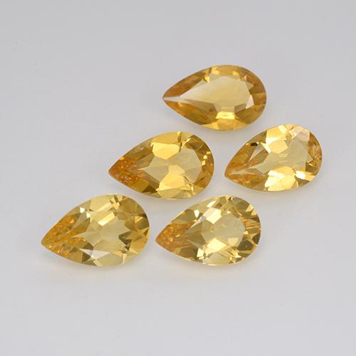 3.17 ctw Golden Citrine Stones, Natural Citrine in Pear Facet Shape for Sale