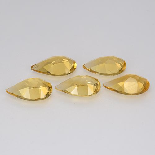 Citrine Gemstones in 7.9 x 5.1 mm Size for Sale, Citrine Stones in Medium Golden Color