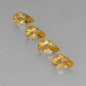 2.63 ctw Yellow Citrine Stones, Natural Citrine in Pear Facet Shape for Sale