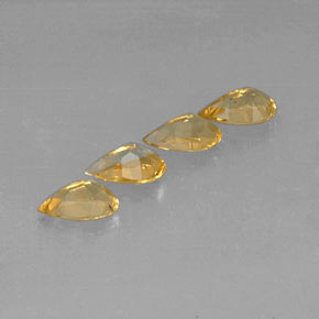 Citrine Gemstones in 7.9 x 5 mm Size for Sale, Citrine Stones in Yellow Golden Color