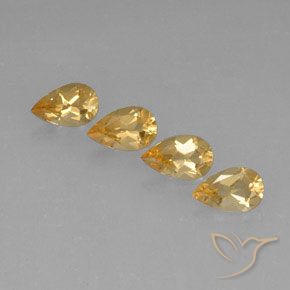 2.88 ctw Golden Citrine Stones, Natural Citrine in Pear Facet Shape for Sale