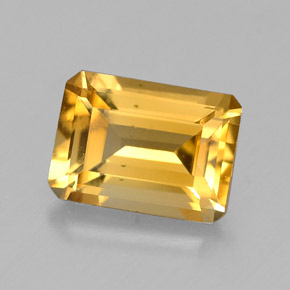 1.52 ct Yellow Citrine Gemstone, Citrine Gem in Octagon Facet Shape for Sale.