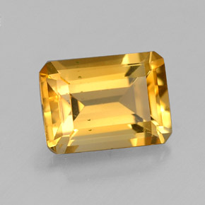 1.52 ct Yellow Citrine Stone, Natural Citrine in Octagon Facet Shape for Sale