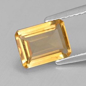 1.23 ct Yellow Citrine Gemstone, Citrine Gem in Octagon Facet Shape for Sale.