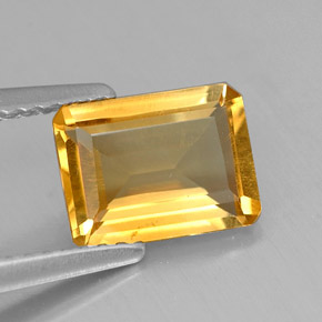 1.23 ct Yellow Citrine Stone, Natural Citrine in Octagon Facet Shape for Sale