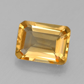1.56 ct Yellow Citrine Gemstone, Citrine Gem in Octagon Facet Shape for Sale.