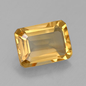 1.56 ct Yellow Citrine Stone, Natural Citrine in Octagon Facet Shape for Sale