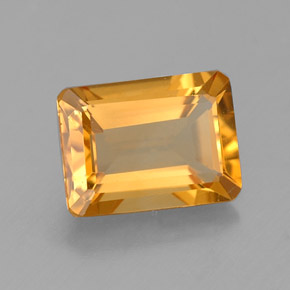 1.43 ct Yellow Citrine Gemstone, Citrine Gem in Octagon Facet Shape for Sale.