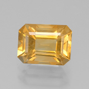 1.46 ct Yellow Citrine Gemstone, Citrine Gem in Octagon Facet Shape for Sale.