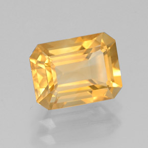 1.46 ct Yellow Citrine Stone, Natural Citrine in Octagon Facet Shape for Sale
