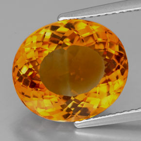 6.58 ct Orange Citrine Gemstone, Citrine Gem in Oval Facet Shape for Sale.