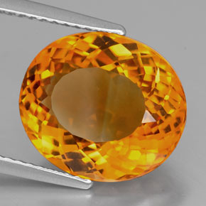 6.58 ct Orange Citrine Stone, Natural Citrine in Oval Facet Shape for Sale
