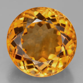 10.88 ct Orange Citrine Gemstone, Citrine Gem in Round Facet Shape for Sale.