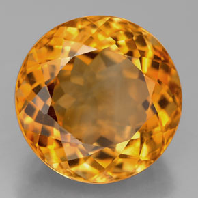 10.88 ct Orange Citrine Stone, Natural Citrine in Round Facet Shape for Sale