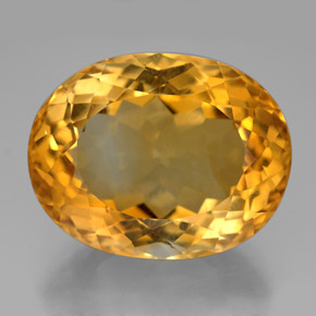 25.86 ct Yellow Citrine Gemstone, Citrine Gem in Oval Facet Shape for Sale.