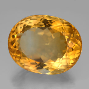 25.86 ct Yellow Citrine Stone, Natural Citrine in Oval Facet Shape for Sale
