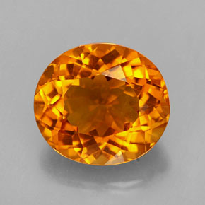 3.37 ct Orange Citrine Gemstone, Citrine Gem in Oval Facet Shape for Sale.