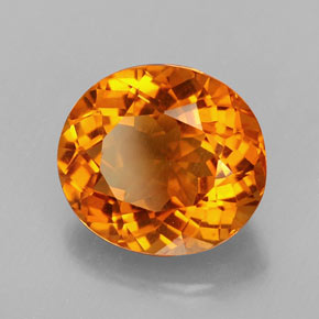 3.37 ct Orange Citrine Stone, Natural Citrine in Oval Facet Shape for Sale