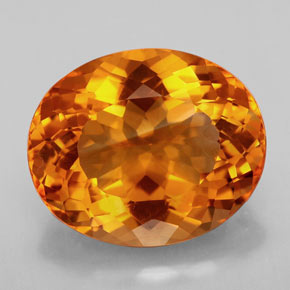 14.55 ct Orange Citrine Gemstone, Citrine Gem in Oval Facet Shape for Sale.