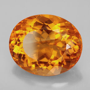 14.55 ct Orange Citrine Stone, Natural Citrine in Oval Facet Shape for Sale