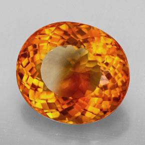 13.09 ct Orange Citrine Stone, Natural Citrine in Oval Facet Shape for Sale